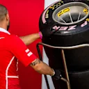 Ferrari mechanic and Pirelli tyres at Formula One World Championship, Rd17, United States Grand Prix, Preparations, Circuit of the Americas, Austin, Texas, USA, Thursday 19 October 2017. © Manuel Goria/Sutton Images