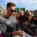 Stoffel Vandoorne (BEL) McLaren signs autographs for the fans at Formula One World Championship, Rd17, United States Grand Prix, Preparations, Circuit of the Americas, Austin, Texas, USA, Thursday 19 October 2017. © Kym Illman/Sutton Images