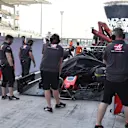 The car of Pietro Fittipaldi, Haas VF-18 is recovered to the pits at Formula One Testing, Day One, Yas Marina Circuit, Abu Dhabi, UAE, Tuesday 27 November 2018.