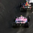Esteban Ocon, Racing Point Force India VJM11 and Max Verstappen, Red Bull Racing RB14 at Formula One World Championship, Rd21, Abu Dhabi Grand Prix, Race, Yas Marina Circuit, Abu Dhabi, UAE, Sunday 25 November 2018.