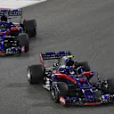 Pierre Gasly, Toro Rosso STR13 and Brendon Hartley, Toro Rosso STR13 at Formula One World Championship, Rd21, Abu Dhabi Grand Prix, Race, Yas Marina Circuit, Abu Dhabi, UAE, Sunday 25 November 2018.