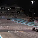 Romain Grosjean, Haas F1 Team VF-18 takes the chequered flag at Formula One World Championship, Rd21, Abu Dhabi Grand Prix, Race, Yas Marina Circuit, Abu Dhabi, UAE, Sunday 25 November 2018.