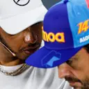 Lewis Hamilton, Mercedes AMG F1 and Fernando Alonso, McLaren in the press conference at Formula One World Championship, Rd21, Abu Dhabi Grand Prix, Preparations, Yas Marina Circuit, Abu Dhabi, UAE, Thursday 22 November 2018.