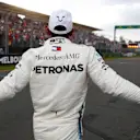 Pole sitter Lewis Hamilton (GBR) Mercedes-AMG F1 celebrates in parc ferme at Formula One World Championship, Rd1, Australian Grand Prix, Qualifying, Melbourne, Australia, Saturday 24 March 2018. © Steven Tee/LAT/Sutton Images