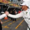 Pole sitter Lewis Hamilton (GBR) Mercedes-AMG F1 celebrates in parc ferme with James Allison (GBR) Mercedes AMG F1 Technical Director at Formula One World Championship, Rd1, Australian Grand Prix, Qualifying, Melbourne, Australia, Saturday 24 March 2018. © Mark Sutton/Sutton Images