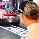 Max Verstappen (NED) Red Bull Racing watches the garage TV at Formula One World Championship, Rd1, Australian Grand Prix, Qualifying, Melbourne, Australia, Saturday 24 March 2018. © Mark Sutton/Sutton Images