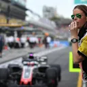 Marshal blows a whistle in pit lane at Formula One World Championship, Rd1, Australian Grand Prix, Qualifying, Melbourne, Australia, Saturday 24 March 2018. © Mark Sutton/Sutton Images