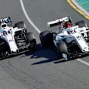 Charles Leclerc (MON) Alfa Romeo Sauber C37 and Sergey Sirotkin (RUS) Williams FW41 battle at Formula One World Championship, Rd1, Australian Grand Prix, Race, Melbourne, Australia, Sunday 25 March 2018. © Jerry Andre/Sutton Images