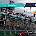 Race winner Sebastian Vettel (GER) Ferrari SF-71H crosses the line and takes the chequered flag at Formula One World Championship, Rd1, Australian Grand Prix, Race, Melbourne, Australia, Sunday 25 March 2018. © Dirk Klynsmith/Sutton Images