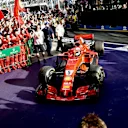 Race winner Sebastian Vettel (GER) Ferrari SF-71H arrives in parc ferme at Formula One World Championship, Rd1, Australian Grand Prix, Race, Melbourne, Australia, Sunday 25 March 2018. © Jery Andre/Sutton Images