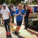 Lewis Hamilton (GBR) Mercedes-AMG F1 on a scooter at Formula One World Championship, Rd1, Australian Grand Prix, Race, Melbourne, Australia, Sunday 25 March 2018. © Manuel Goria/Sutton Images