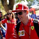 Kimi Raikkonen (FIN) Ferrari signs autographs for the fans at Formula One World Championship, Rd1, Australian Grand Prix, Preparations, Melbourne, Australia, Thursday 22 March 2018. © Jerry Andre/Sutton Images