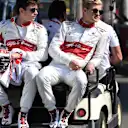 Charles Leclerc (MON) Alfa Romeo Sauber F1 Team and Marcus Ericsson (SWE) Alfa Romeo Sauber F1 Team at Formula One World Championship, Rd1, Australian Grand Prix, Preparations, Melbourne, Australia, Thursday 22 March 2018. © Mark Sutton/Sutton Images