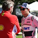 Sergio Perez (MEX) Force India and Gino Rosato (CDN) Ferrari at Formula One World Championship, Rd1, Australian Grand Prix, Preparations, Melbourne, Australia, Thursday 22 March 2018. © Mark Sutton/Sutton Images