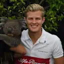 Marcus Ericsson (SWE) Alfa Romeo Sauber F1 Team with a Koala bear at Formula One World Championship, Rd1, Australian Grand Prix, Preparations, Melbourne, Australia, Thursday 22 March 2018. © Mark Sutton/Sutton Images