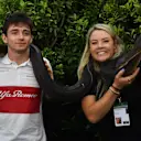 Charles Leclerc (MON) Alfa Romeo Sauber F1 Team with a snake at Formula One World Championship, Rd1, Australian Grand Prix, Preparations, Melbourne, Australia, Thursday 22 March 2018. © Mark Sutton/Sutton Images