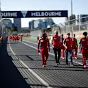 Sebastian Vettel (GER) Ferrari and Maurizio Arrivabene (ITA) Ferrari Team Principal walk the track at Formula One World Championship, Rd1, Australian Grand Prix, Preparations, Melbourne, Australia, Wednesday 21 March 2018. © Manuel Goria/Sutton Images