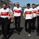 Charles Leclerc (MON) Alfa Romeo Sauber C37 walks the track with the team at Formula One World Championship, Rd1, Australian Grand Prix, Preparations, Melbourne, Australia, Wednesday 21 March 2018. © Mark Sutton/Sutton Images