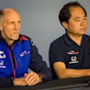 Franz Tost (AUT) Scuderia Toro Rosso Team Principal and Toyoharu Tanabe (JPN) Honda F1 Technical Director in the Press Conference at Formula One World Championship, Rd9, Austrian Grand Prix, Practice, Spielberg, Austria, Friday 29 June 2018. © Manuel Goria/Sutton Images