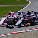 Sergio Perez (MEX) Force India VJM11 and Pierre Gasly (FRA) Scuderia Toro Rosso STR13 at Formula One World Championship, Rd9, Austrian Grand Prix, Practice, Spielberg, Austria, Friday 29 June 2018. © Jerry Andre/Sutton Images
