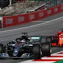 Lewis Hamilton (GBR) Mercedes-AMG F1 W09 EQ Power+ leads Sebastian Vettel (GER) Ferrari SF-71H at Formula One World Championship, Rd9, Austrian Grand Prix, Race, Spielberg, Austria, Sunday 1 July 2018. © Mark Sutton/Sutton Images