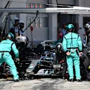 Lewis Hamilton (GBR) Mercedes-AMG F1 W09 EQ Power+ pit stop at Formula One World Championship, Rd9, Austrian Grand Prix, Race, Spielberg, Austria, Sunday 1 July 2018. © Mark Sutton/Sutton Images