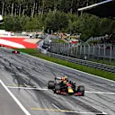 Race winner Max Verstappen (NED) Red Bull Racing RB14 takes the chequered flag at Formula One World Championship, Rd9, Austrian Grand Prix, Race, Spielberg, Austria, Sunday 1 July 2018. © Mark Sutton/Sutton Images