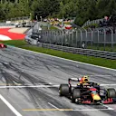 Race winner Max Verstappen (NED) Red Bull Racing RB14 takes the chequered flag at Formula One World Championship, Rd9, Austrian Grand Prix, Race, Spielberg, Austria, Sunday 1 July 2018. © Mark Sutton/Sutton Images