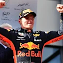Race winner Max Verstappen (NED) Red Bull Racing celebrates on the podium at Formula One World Championship, Rd9, Austrian Grand Prix, Race, Spielberg, Austria, Sunday 1 July 2018. © Mark Sutton/Sutton Images