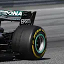 Lewis Hamilton (GBR) Mercedes-AMG F1 W09 EQ Power+ blistered rear tyre at Formula One World Championship, Rd9, Austrian Grand Prix, Race, Spielberg, Austria, Sunday 1 July 2018. © Mark Sutton/Sutton Images