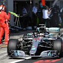 Lewis Hamilton (GBR) Mercedes-AMG F1 W09 EQ Power+ pit stop at Formula One World Championship, Rd9, Austrian Grand Prix, Race, Spielberg, Austria, Sunday 1 July 2018. © Mark Sutton/Sutton Images
