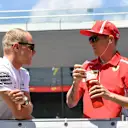 Valtteri Bottas (FIN) Mercedes-AMG F1 and Kimi Raikkonen (FIN) Ferrari on the drivers parade at Formula One World Championship, Rd9, Austrian Grand Prix, Race, Spielberg, Austria, Sunday 1 July 2018. © Mark Sutton/Sutton Images