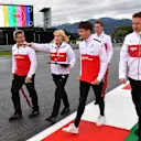 Charles Leclerc (MON) Alfa Romeo Sauber F1 Team walks the track with Xevi Pujolar (ESP) Alfa Romeo Sauber F1 Team Head of Track Engineering and Ruth Buscombe (GBR) Alfa Romeo Sauber F1 Team Race Strategist at Formula One World Championship, Rd9, Austrian Grand Prix, Preparations, Spielberg, Austria, Thursday 28 June 2018. © Mark Sutton/Sutton Images