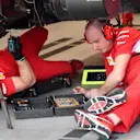 Ferrari mechanics work on Ferrari SF-71H floor at Formula One World Championship, Rd4, Azerbaijan Grand Prix, Qualifying, Baku City Circuit, Baku, Azerbaijan, Saturday 28 April 2018. © Mark Sutton/Sutton Images