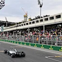 Race winner Lewis Hamilton (GBR) Mercedes-AMG F1 W09 EQ Power+ takes the chequered flag at Formula One World Championship, Rd4, Azerbaijan Grand Prix, Race, Baku City Circuit, Baku, Azerbaijan, Sunday 29 April 2018. © Mark Sutton/Sutton Images