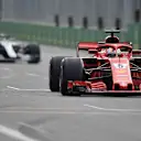 Sebastian Vettel (GER) Ferrari SF-71H leads Lewis Hamilton (GBR) Mercedes-AMG F1 W09 EQ Power+ at Formula One World Championship, Rd4, Azerbaijan Grand Prix, Race, Baku City Circuit, Baku, Azerbaijan, Sunday 29 April 2018. © Simon Galloway/Sutton Images