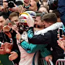 Race winner Lewis Hamilton (GBR) Mercedes-AMG F1 celebrates in parc ferme at Formula One World Championship, Rd4, Azerbaijan Grand Prix, Race, Baku City Circuit, Baku, Azerbaijan, Sunday 29 April 2018. © Jerry Andre/Sutton Images