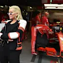 Christina Aguilera (USA) at the Ferrari garage at Formula One World Championship, Rd4, Azerbaijan Grand Prix, Race, Baku City Circuit, Baku, Azerbaijan, Sunday 29 April 2018. © Simon Galloway/Sutton Images