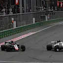 Marcus Ericsson (SWE) Alfa Romeo Sauber C37 and Kevin Magnussen (DEN) Haas VF-18 battle at Formula One World Championship, Rd4, Azerbaijan Grand Prix, Race, Baku City Circuit, Baku, Azerbaijan, Sunday 29 April 2018. © Mark Sutton/Sutton Images