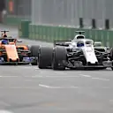 Lance Stroll (CDN) Williams FW41 leads Fernando Alonso (ESP) McLaren MCL33 at Formula One World Championship, Rd4, Azerbaijan Grand Prix, Race, Baku City Circuit, Baku, Azerbaijan, Sunday 29 April 2018. © Simon Galloway/Sutton Images
