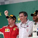 Kimi Raikkonen (FIN) Ferrari, Lewis Hamilton (GBR) Mercedes-AMG F1 and Sergio Perez (MEX) Force India at F1 World Championship, Rd4, Azerbaijan Grand Prix, Race, Baku City Circuit, Baku, Azerbaijan, Sunday 29 April 2018. © James Gasperotti/Sutton Images