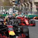 Daniel Ricciardo (AUS) Red Bull Racing RB14 at the start of the race at Formula One World Championship, Rd4, Azerbaijan Grand Prix, Race, Baku City Circuit, Baku, Azerbaijan, Sunday 29 April 2018. © Steven Tee/LAT/Sutton Images