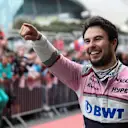 Sergio Perez (MEX) Force India celebrates in parc ferme at Formula One World Championship, Rd4, Azerbaijan Grand Prix, Race, Baku City Circuit, Baku, Azerbaijan, Sunday 29 April 2018. © James Gasperotti/Sutton Images
