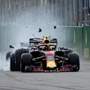 Max Verstappen (NED) Red Bull Racing RB14 and Daniel Ricciardo (AUS) Red Bull Racing RB14 crash at Formula One World Championship, Rd4, Azerbaijan Grand Prix, Race, Baku City Circuit, Baku, Azerbaijan, Sunday 29 April 2018. © Potts/Sutton Images