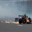 Daniel Ricciardo (AUS) Red Bull Racing RB14 crashes at Formula One World Championship, Rd4, Azerbaijan Grand Prix, Race, Baku City Circuit, Baku, Azerbaijan, Sunday 29 April 2018. © Potts/Sutton Images
