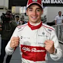 Charles Leclerc (MON) Alfa Romeo Sauber F1 Team celebrates sixth place at Formula One World Championship, Rd4, Azerbaijan Grand Prix, Race, Baku City Circuit, Baku, Azerbaijan, Sunday 29 April 2018. © Mark Sutton/Sutton Images