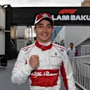 Charles Leclerc (MON) Alfa Romeo Sauber F1 Team celebrates sixth place at Formula One World Championship, Rd4, Azerbaijan Grand Prix, Race, Baku City Circuit, Baku, Azerbaijan, Sunday 29 April 2018. © Mark Sutton/Sutton Images