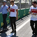 Marcus Ericsson (SWE) Alfa Romeo Sauber F1 Team with Johnny Herbert (GBR) Sky TV at Formula One World Championship, Rd4, Azerbaijan Grand Prix, Preparations, Baku City Circuit, Baku, Azerbaijan, Thursday 26 April 2018. © Mark Sutton/Sutton Images