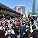 Fans in pit lane at Formula One World Championship, Rd4, Azerbaijan Grand Prix, Preparations, Baku City Circuit, Baku, Azerbaijan, Thursday 26 April 2018. © Simon Galloway/Sutton Images
