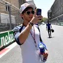 Pierre Gasly (FRA) Scuderia Toro Rosso takes a photo on the track walk at Formula One World Championship, Rd4, Azerbaijan Grand Prix, Preparations, Baku City Circuit, Baku, Azerbaijan, Thursday 26 April 2018. © Jerry Andre/Sutton Images